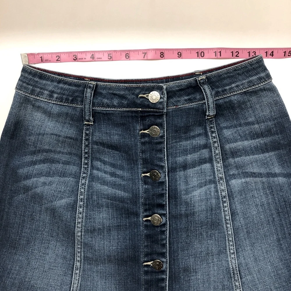 Cello  Denim Jeans Button Front Skirt - Picture 4 of 7